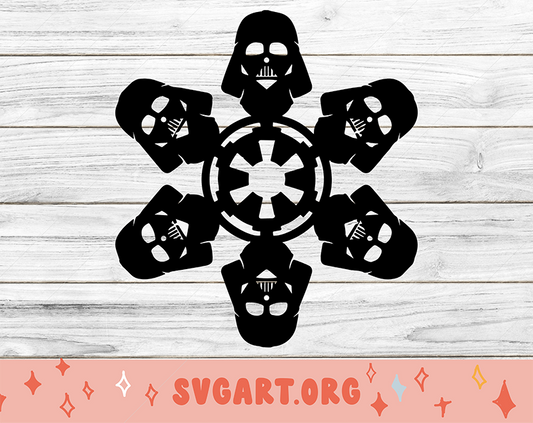 Darth Vader Snowflake Star Wars SVG - Free Darth Vader Snowflake Star Wars SVG Download